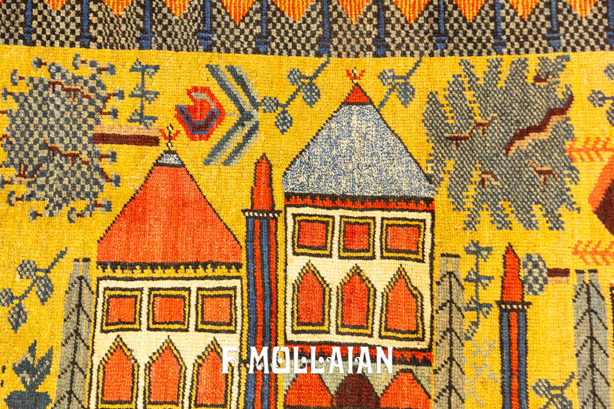 Rare Rug Figurative Kurdish Persian n°:672449